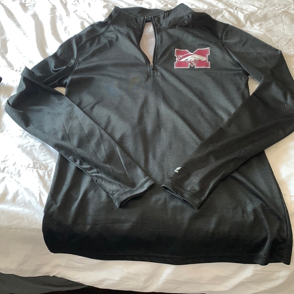 Black partial zip Pullover